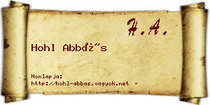 Hohl Abbás névjegykártya